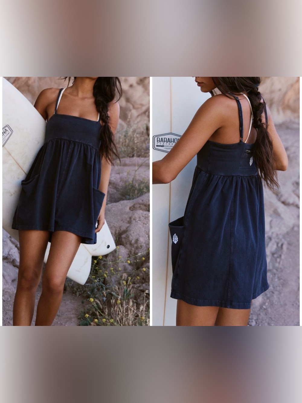 NWT Free People FP Movement Hot Shot Strappy Romper - washed black - Large